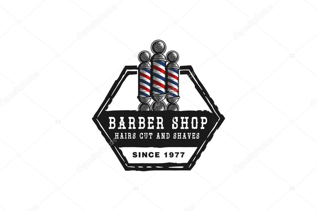 Pile barber pole logo Designs Inspiration Isolated on White Background