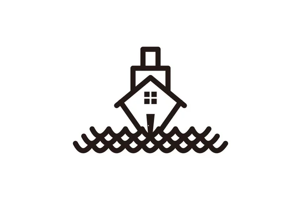 Bootshaus Logo Designs Inspiration Isoliert Auf Weißem Hintergrund — Stockvektor