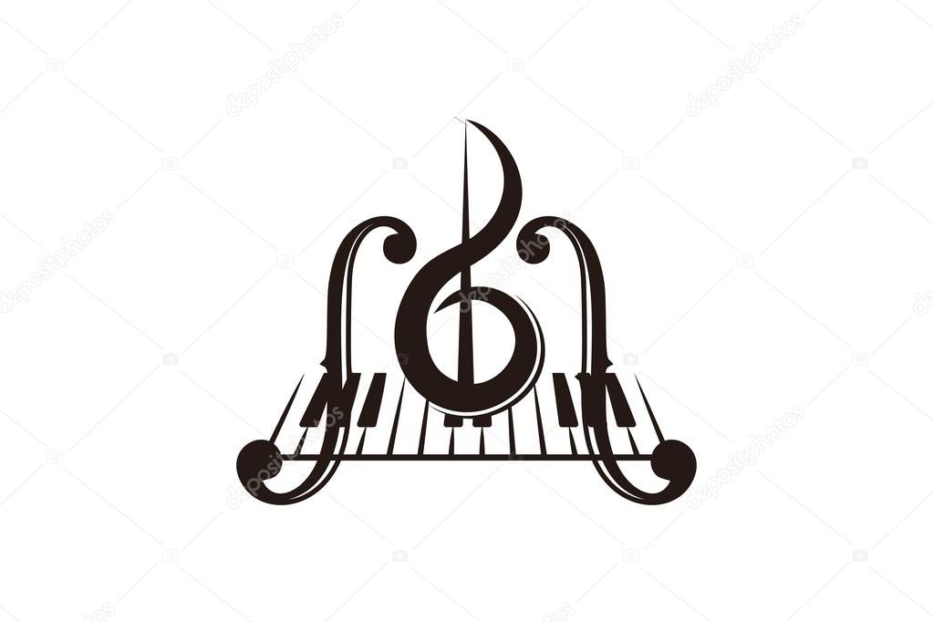 violin, piano key, musical instrument logo Designs Inspiration Isolated on White Background