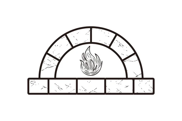 Drewno Kominkowe Piec Logo Projekty Inspiracji Izolowane Białym Tle — Wektor stockowy