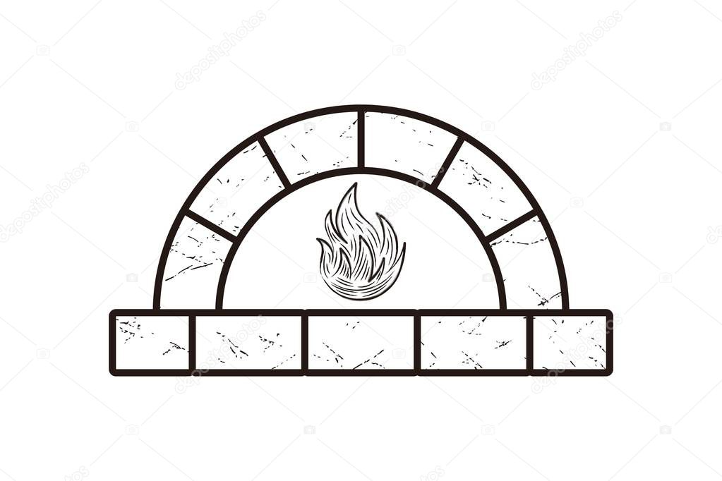 Firewood oven logo Designs Inspiration Isolated on White Background
