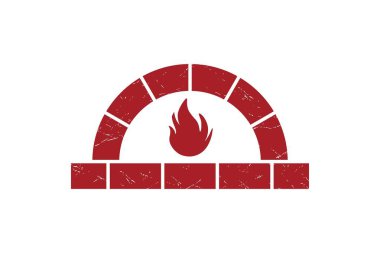 Yakacak odun fırını logo tasarımları ilham izole beyaz arka plan üzerinde