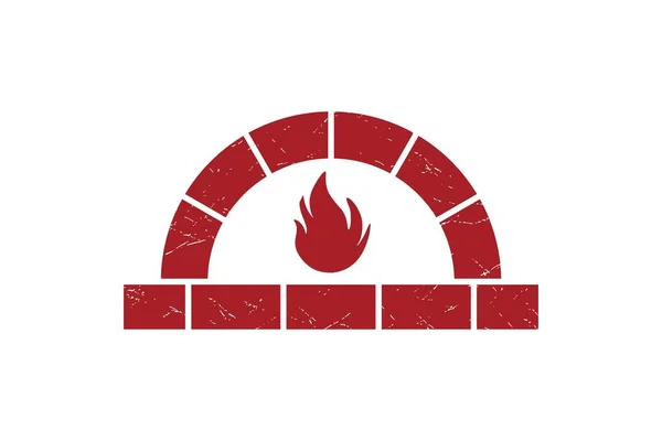 Yakacak odun fırını logo tasarımları ilham izole beyaz arka plan üzerinde