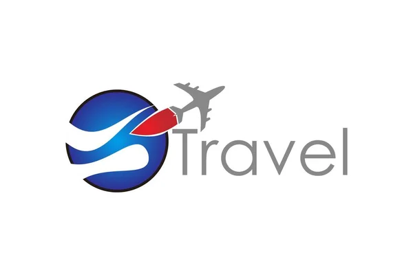 Plane Travel Logo Designs Inspiration Isolated White Background — Stock Vector