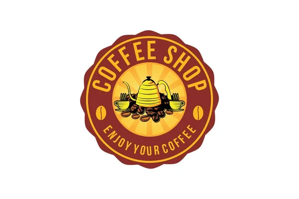 Vintage Coffeeshop Logo Ontwerpen Inspiratie Geïsoleerd Witte Achtergrond — Stockvector
