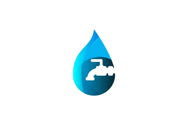 Кран Воды Кран Воды Логотип Водопровода Проекты Вдохновение Изолированные Белом — стоковый вектор