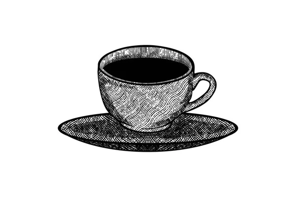 Ručně Tažené Hrnek Sklo Coffee Cup Logo Vzory Inspirace Izolované — Stockový vektor