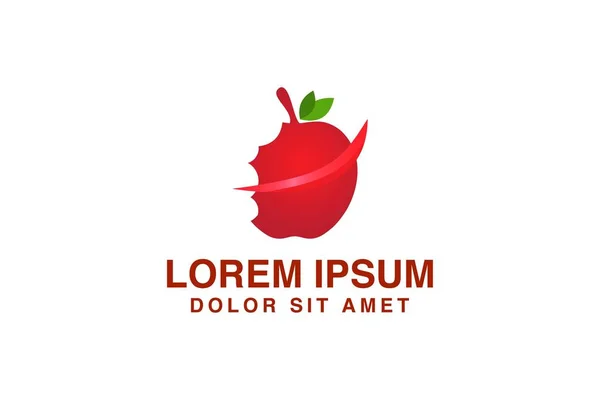Diseño Rojo Del Logotipo Apple Inspiración Aislada Sobre Fondo Blanco — Vector de stock