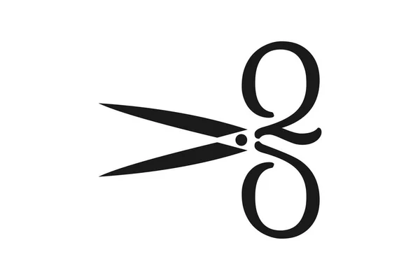 Scissor Logo Ontwerpen Inspiratie Geïsoleerd Witte Achtergrond — Stockvector