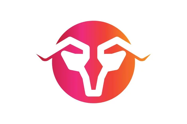 Byk Koza Róg Logo Projekty Inspiracji Izolowane Białym Tle — Wektor stockowy