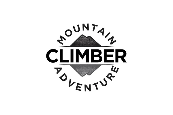 Escalador Aventura Montaña Logo Diseños Inspiración Aislado Sobre Fondo Blanco — Vector de stock