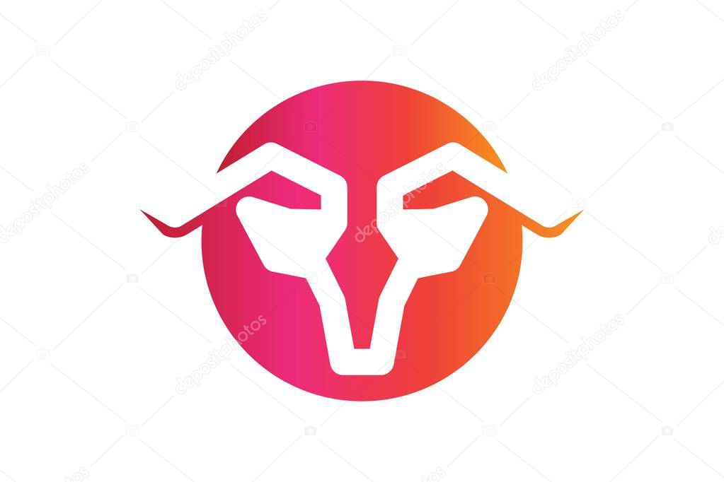 Bull, goat, horn logo Designs Inspiration Isolated on White Background