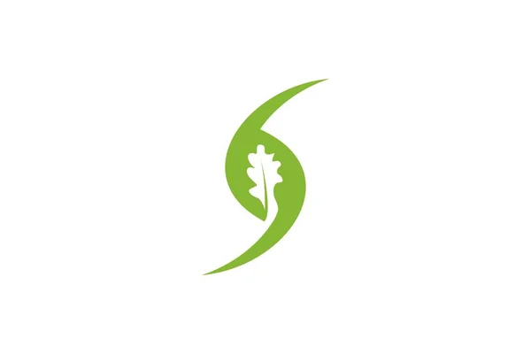 Logotipo Espaço Negativo Carvalho Verde Projetos Inspiração Isolado Fundo Branco — Vetor de Stock