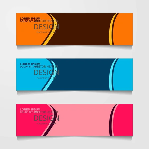 Banner Diseño Abstracto Plantilla Web Con Tres Colores Diferentes Plantillas — Vector de stock