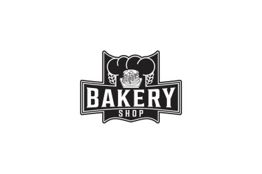 Vintage cupcake pastane dükkanı logosu