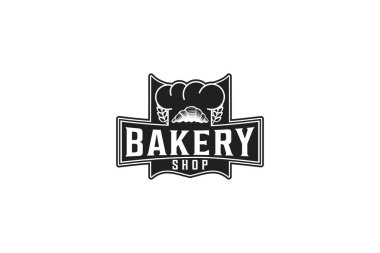 Hamur işleri, buğday tahıl, Chef şapka, Vintage ekmek Logo