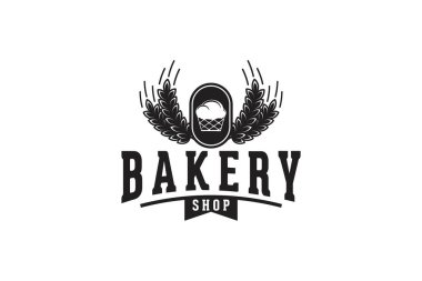 Vintage ekmek logo tasarımları ilham izole beyaz arka plan üzerinde