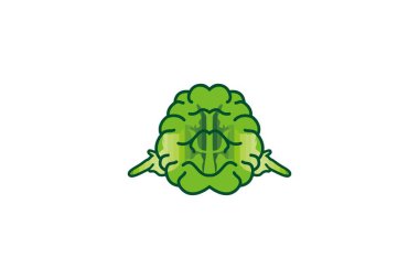 Beyaz arka plan üzerinde izole beyin Logo tasarımları ilham