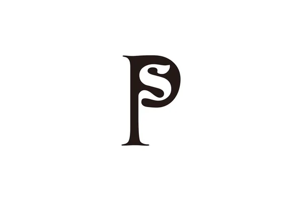 P S logo tasarımları ilham izole beyaz zemin üzerine mektup
