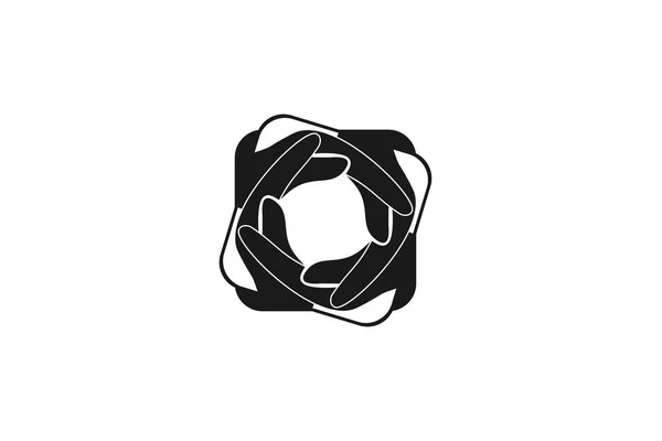 Mano Círculo Logotipo Diseños Inspiración Aislado Sobre Fondo Blanco — Vector de stock