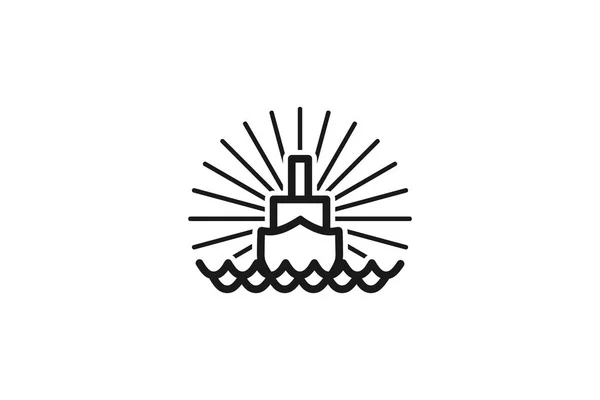 Логотип Boat Mono Line Designs Inspiration Isolated White Background — стоковый вектор