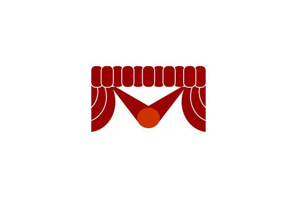 Roter Vorhang Logo Designs Inspiration Isoliert Auf Weißem Hintergrund — Stockvektor