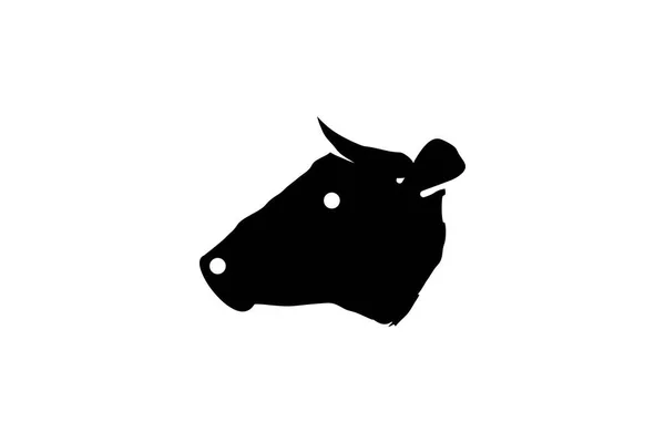 Głowa Krowy Inspiracje Projekty Logo Białym Tle — Wektor stockowy