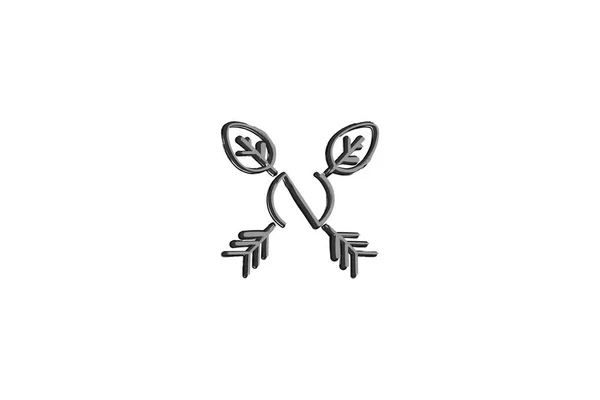 Letra Diseños Logotipo Flecha Inspiración Aislada Sobre Fondo Blanco — Archivo Imágenes Vectoriales