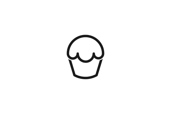 Ice Cream Mono Line Logotyp Mönster Inspiration Isolerade Vit Bakgrund — Stock vektor