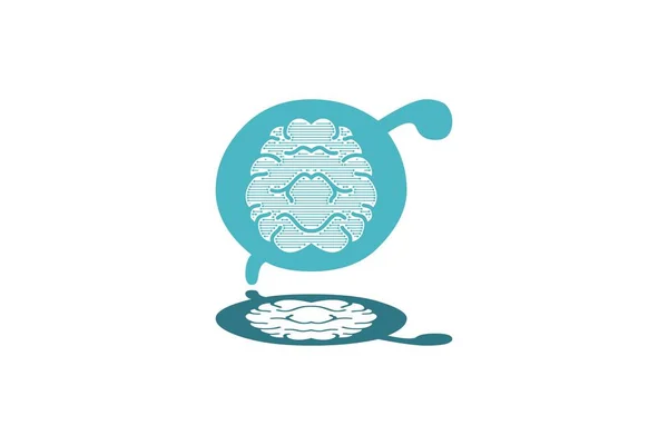 Bokstaven Och Hjärnan Logo Design Inspiration Isolerad Vit Bakgrund — Stock vektor