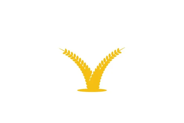 Σιτάρι Σιτηρών Λογότυπο Της Γεωργίας Σχέδια Έμπνευση Απομονωμένη Λευκό Φόντο — Διανυσματικό Αρχείο
