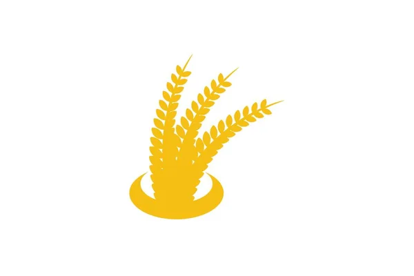 Logo Pertanian Gandum Desain Inspirasi Terisolasi Latar Belakang Putih - Stok Vektor
