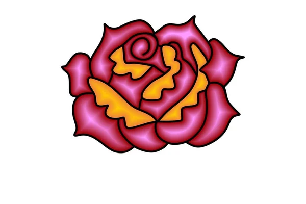 Abstrak Rose Flower Logo Designasi Terisolasi Latar Belakang Putih - Stok Vektor