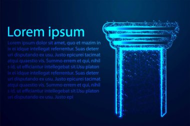 Sütun sütun simgesi. Soyut Düşük poli tasarım arka plan, yargıç, Avukat kavramı vektör illüstrasyon