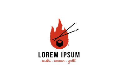 Japon Sushi bar Logo İlham beyaz arka plan izole