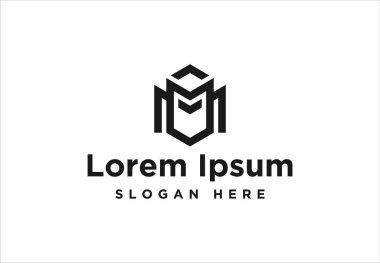 mektup M, altıgen Logo İlham beyaz arka plan izole