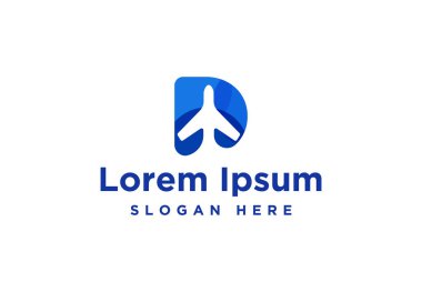mektup D, Uçak taşıma Logo İlham beyaz arka plan izole