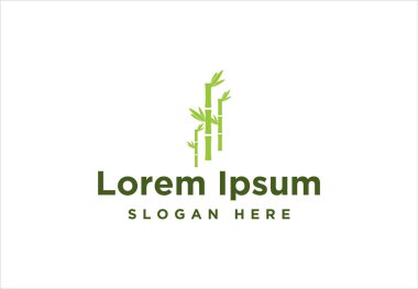 yeşil bambu Logo İlham beyaz arka plan izole