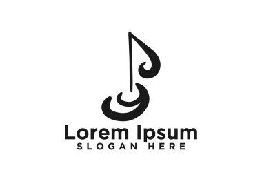 Müzik notası logo tasarımları, vektör illüstrasyon