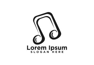 Müzik sembolü, Müzik logo tasarımı, vektör illüstrasyon