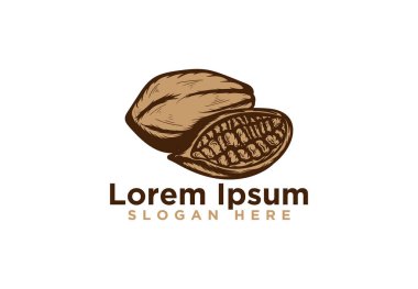 El çizilmiş kakao, Vintage çikolata logo tasarımı, Vektör illüstrasyon
