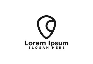 Kalkan, Mono Line Logo Tasarımları, Vektör İllüstrasyon