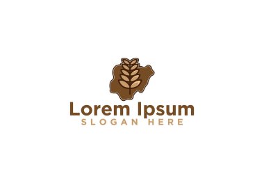 Soyut Buğday Taneli Logo Tasarımları, Vektör Çizimi