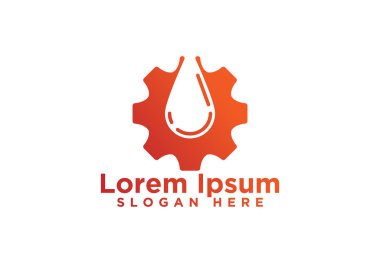 Dişli ve Damla Yağ Logo Tasarımları, Vektör İllüstrasyon