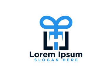 Hediye Kutusu, Kurdeleli, Sürpriz Logo Tasarımı, Vektör Çizimi