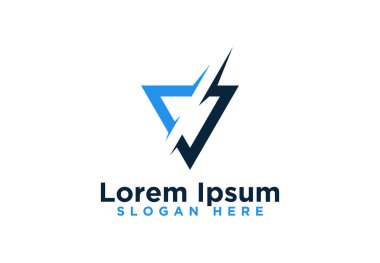 Mavi Dikdörtgen Logo Tasarımları Vektör İllüstrasyon