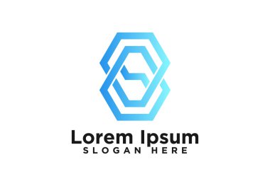 İlk Logo, Harf S, Modern Logo Tasarımları Vektör İllüstrasyon