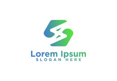 İlk S Modern Logo Tasarımları Vektör İllüstrasyon