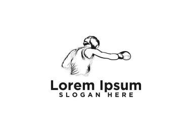 insanlar vurmak, Boks Logo Tasarımlar Vektör İllüstrasyon