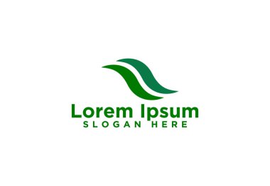 Yeşil Dalga Logo Tasarımları Vektör İllüstrasyon
